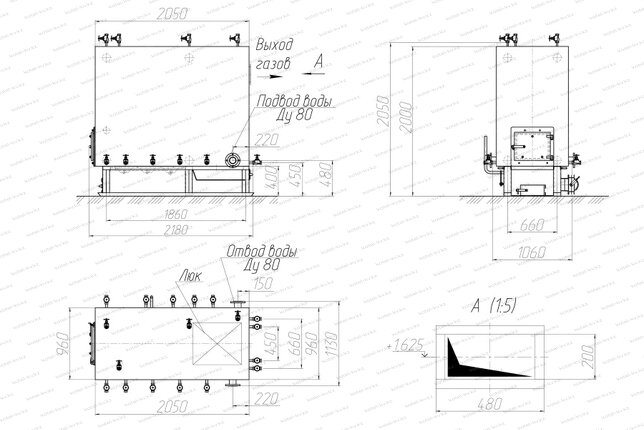 Котел КВм 0.3 с РПК чертеж